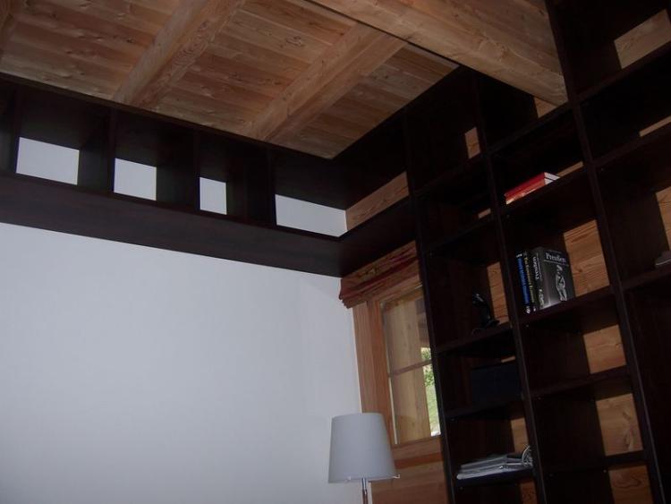 Regalwand mit umbauter Tür in Wenge-Massivholz